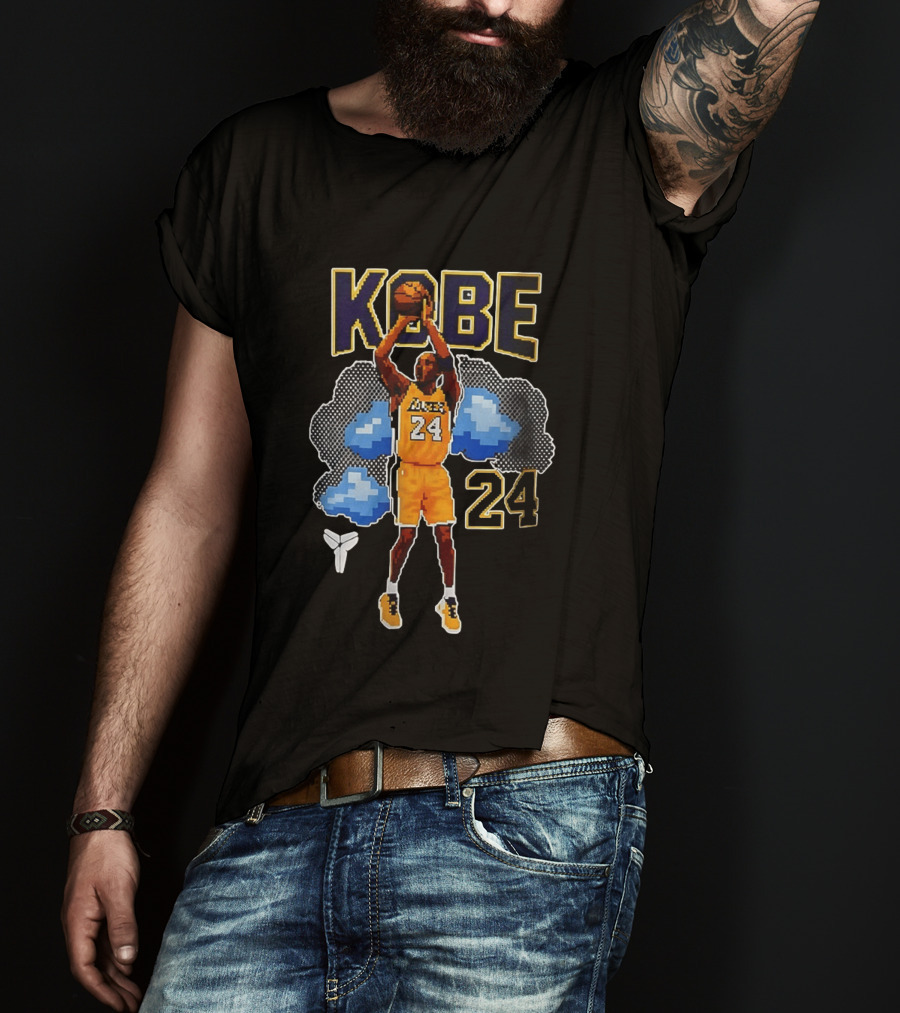 Kobe Bryant Los Angeles Lakers 8 Bit NBA Number 24 Pixels T-Shirt