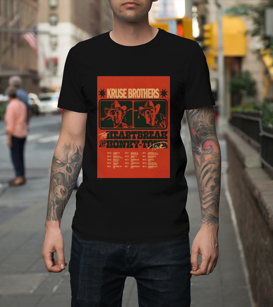 Kruse Brothers Heartbreak And Honky Tonk Tour 2026 Concert Dates T-Shirt
