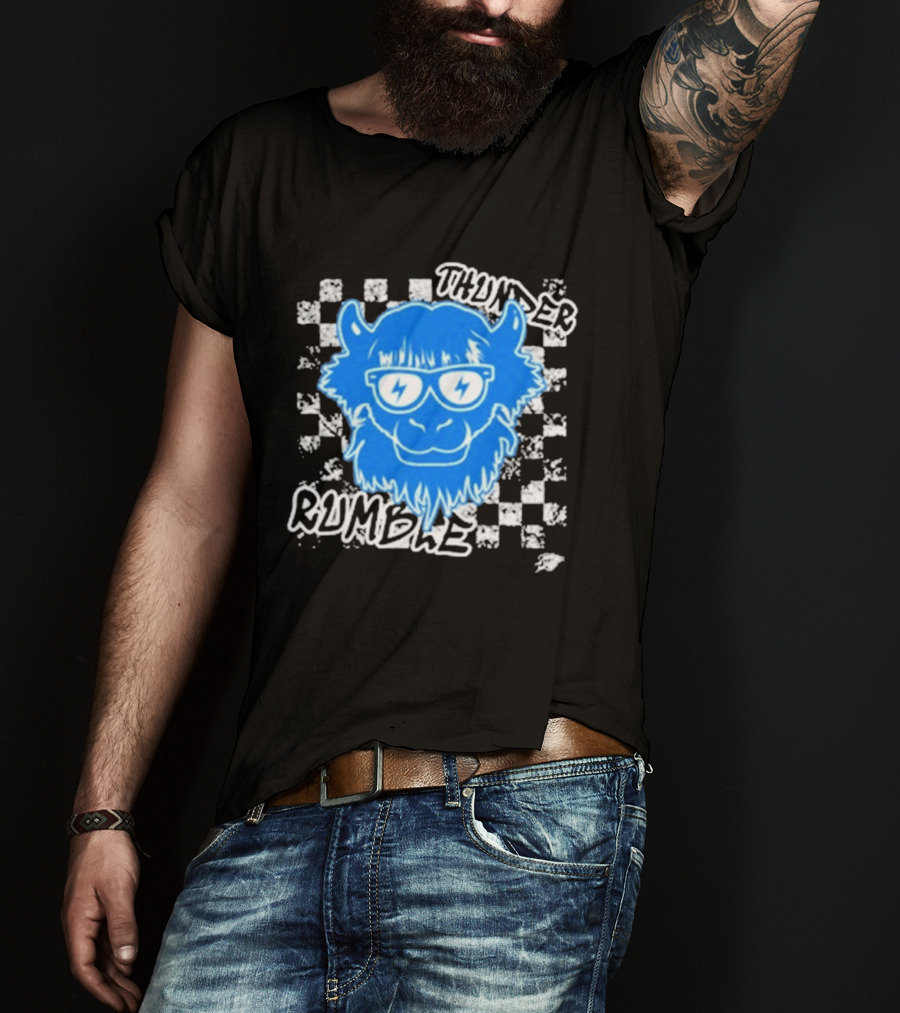Oklahoma City Thunder Rumble Checkered Emoji Thunder Rumble T-Shirt