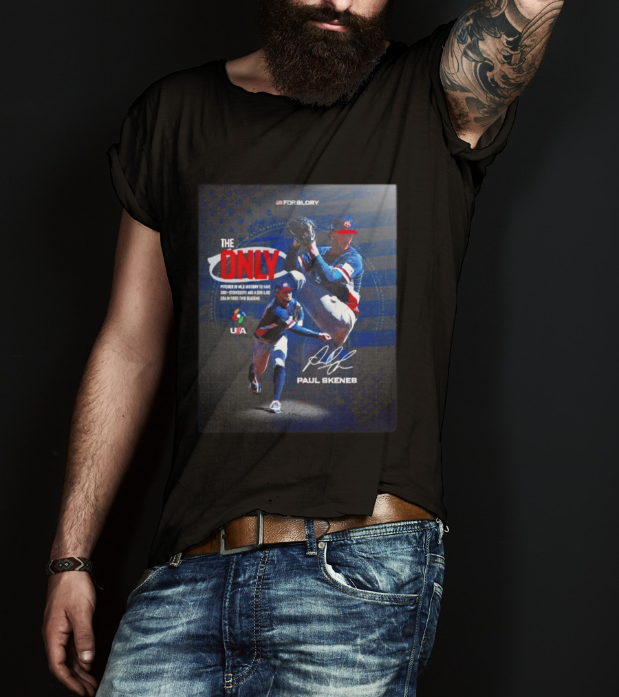 FORGLORY USA Baseball Paul Skenes The Only Pitcher In MLB History 380 Strikeouts And Sub 3.00 ERA T-Shirt