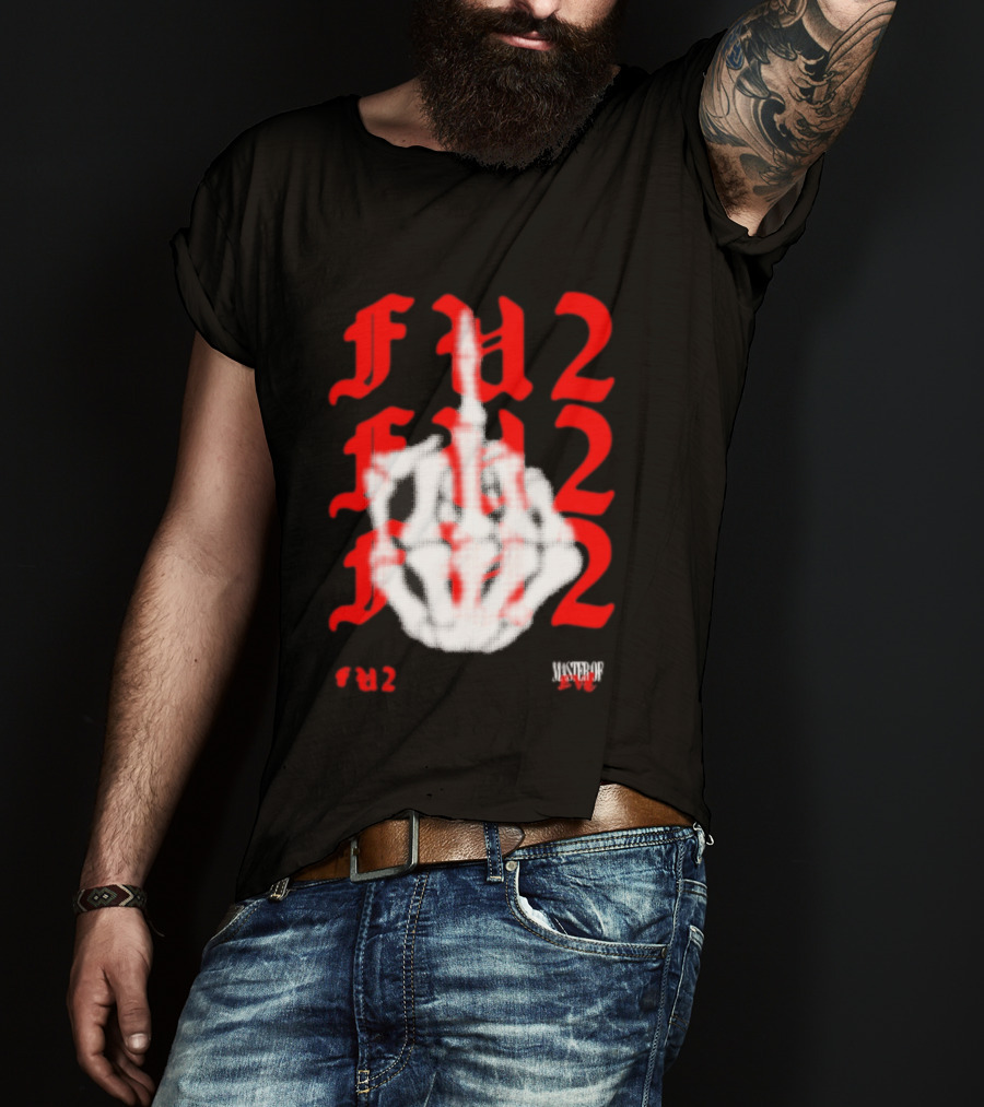 FU2 Middle Finger Three 6 Mafia Master Of Evil T-Shirt