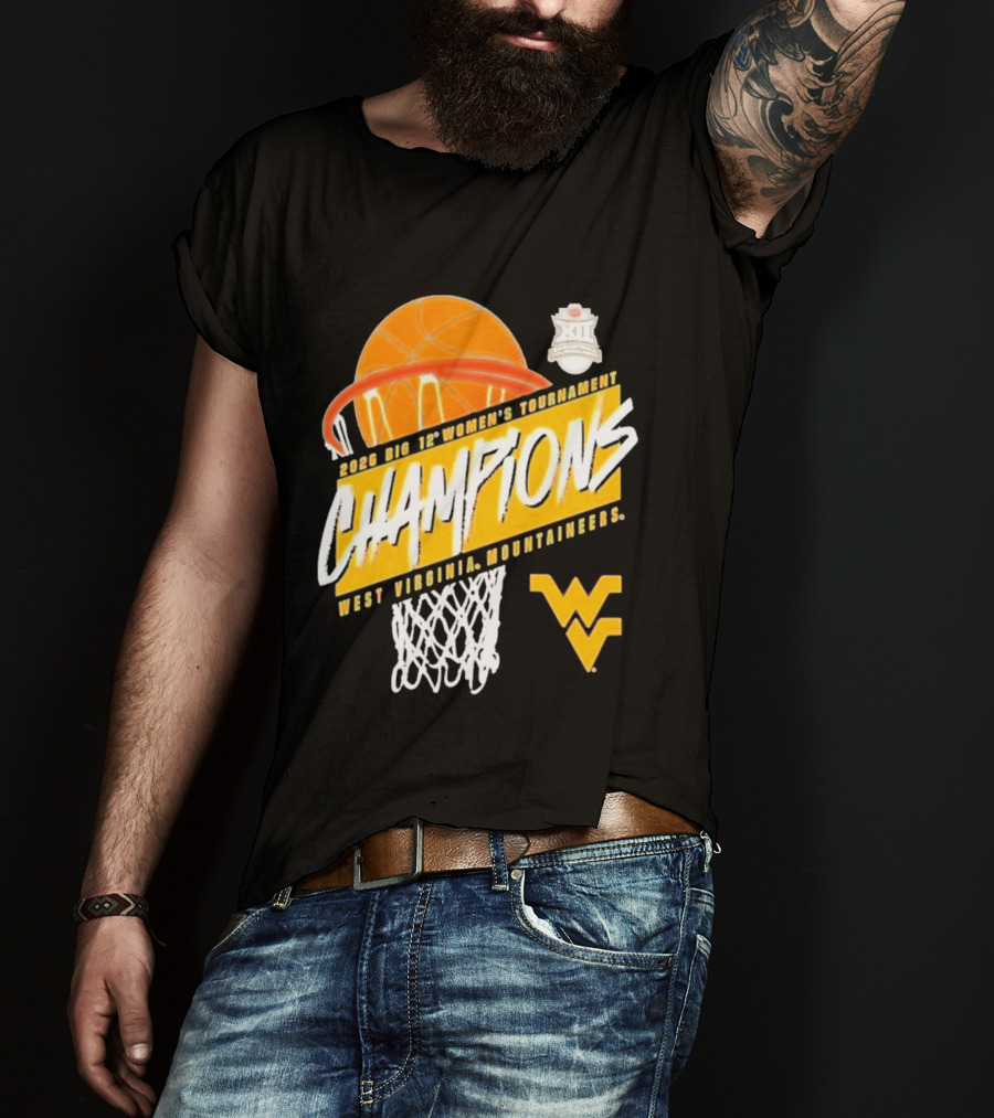 2026 Big 12 Women's Tournament Champions West Virginia Mountaineers Basketball T-Shirt