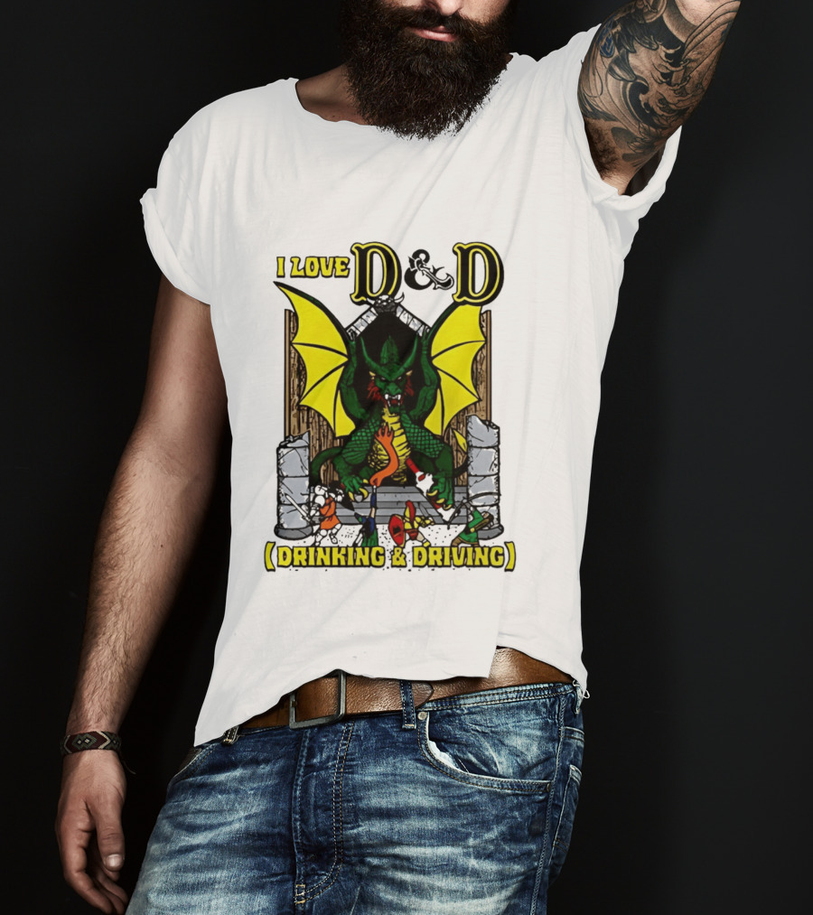 I Love D&D Drinking & Driving Dragon T-Shirt