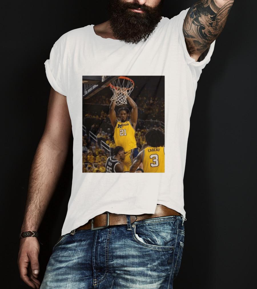 Morez Johnson Jr. Dunk Michigan Vs Carr Cadeau Basketball Moment T-Shirt