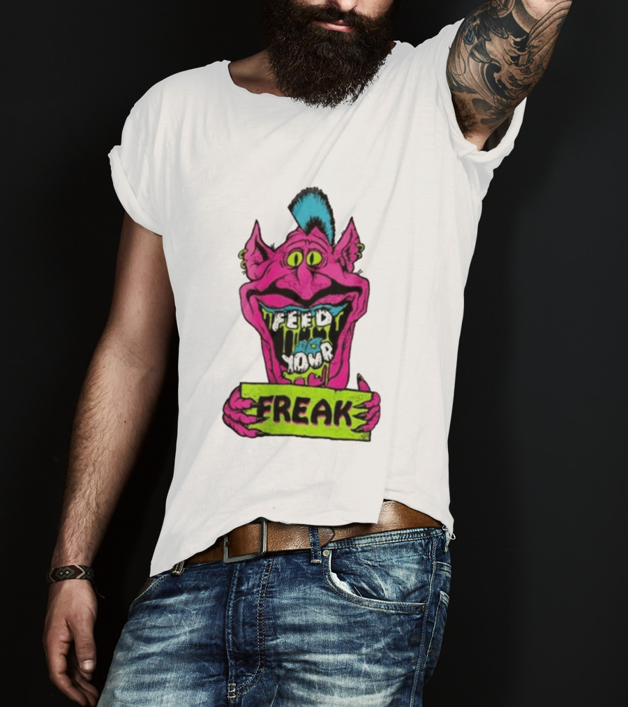 Feed Your Freak Monster Old School Psychedelic Punk T-Shirt