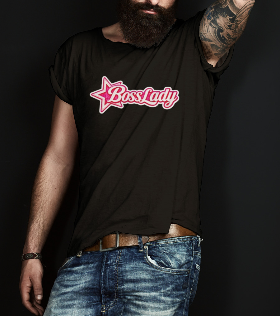 Boss Lady Pink Glitter Star T-Shirt