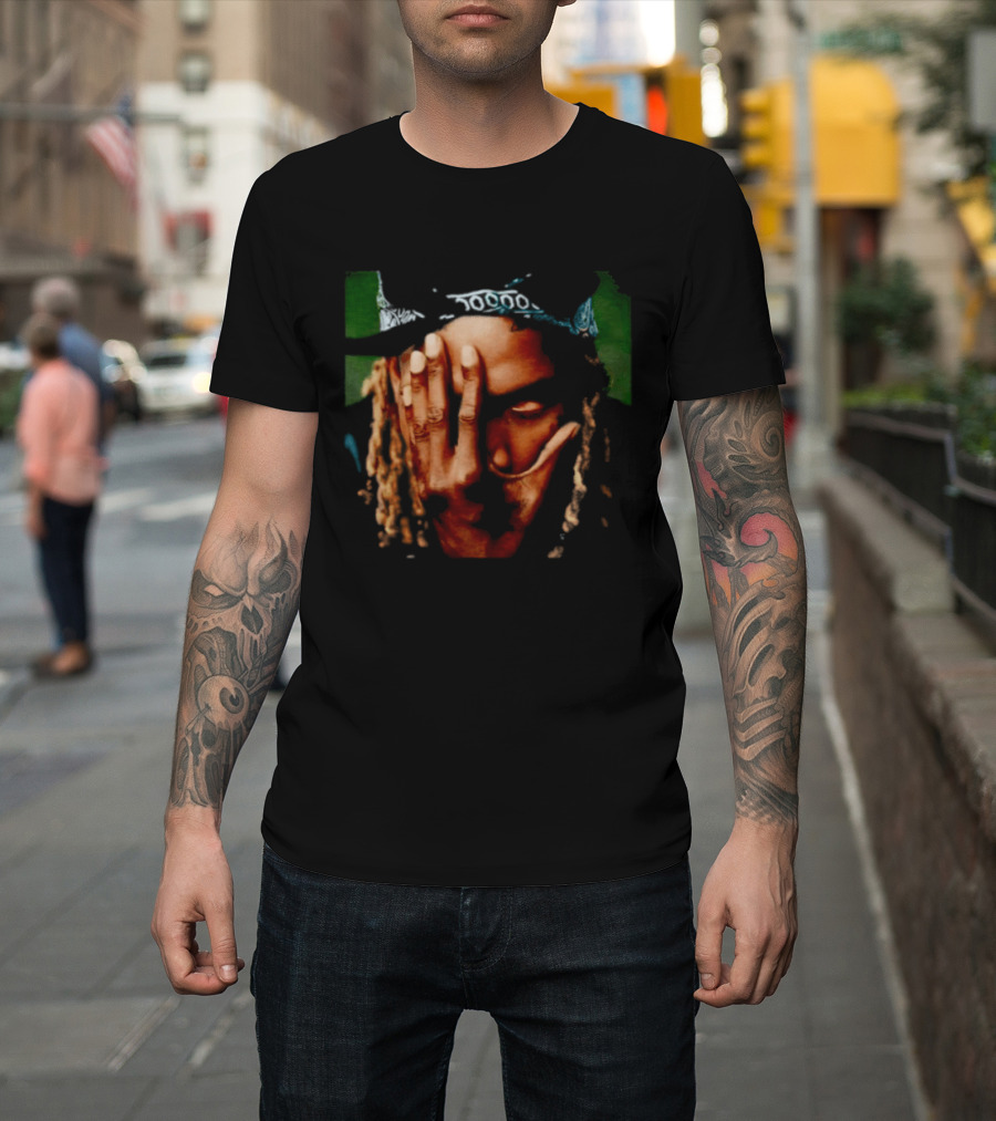 Fetty Wap Hand Gesture Illustration With Green Accents T-Shirt
