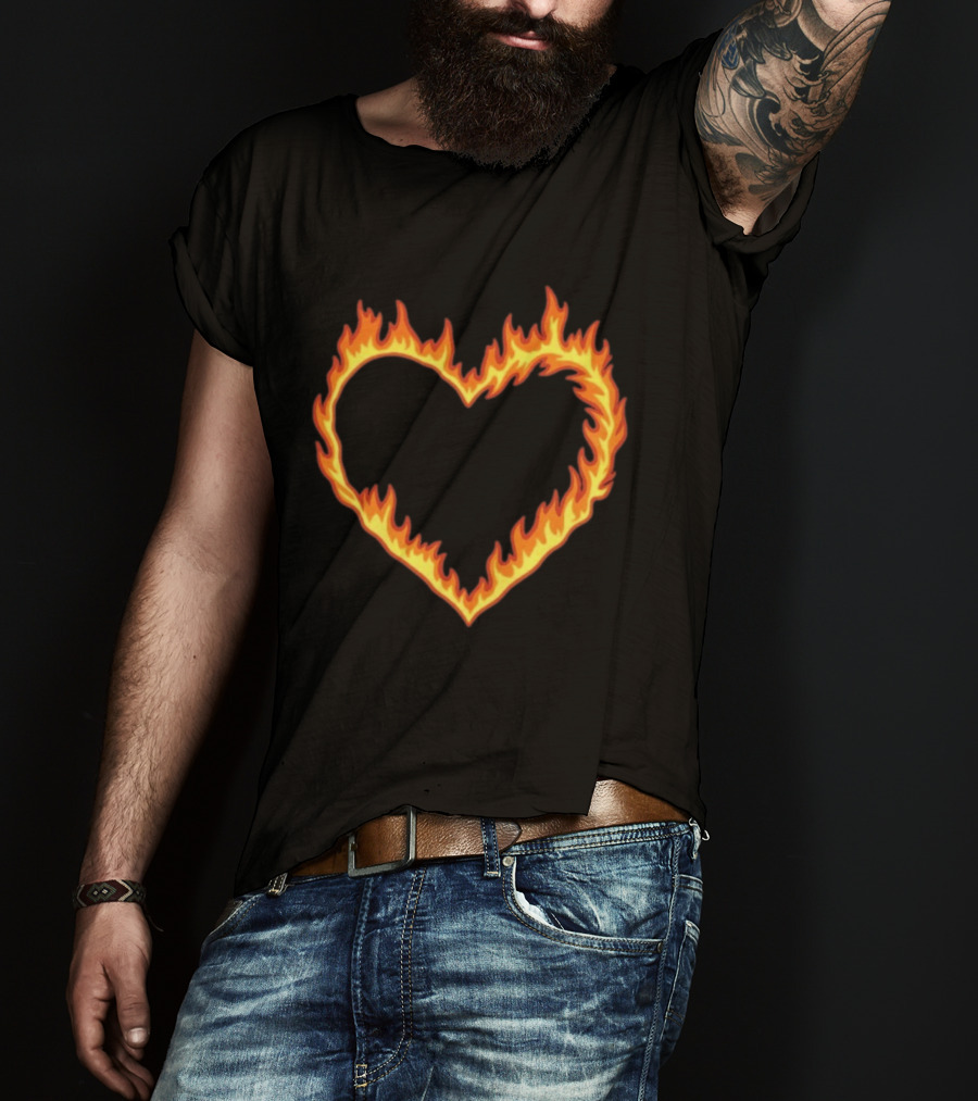 High Potential Morgan Croft Fire Heart Flame T-Shirt