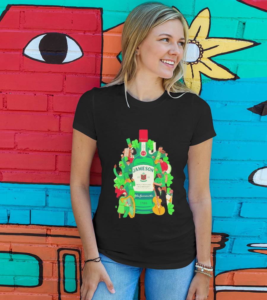 Jameson Triple Distilled Irish Whiskey 1780 St. Patrick's Day Celebration Bottle T-Shirt