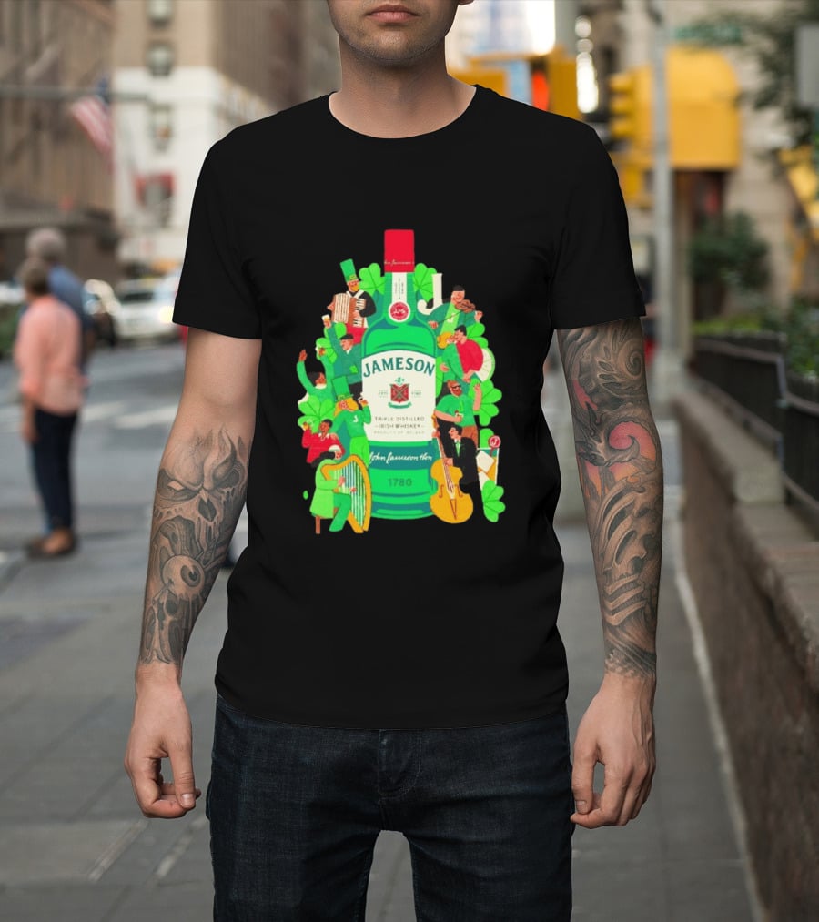 Jameson Triple Distilled Irish Whiskey 1780 St. Patrick's Day Celebration Bottle T-Shirt