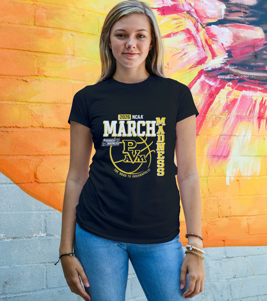 2026 NCAA March Madness Prairie View A&M Panthers The Road To Indianapolis T-Shirt