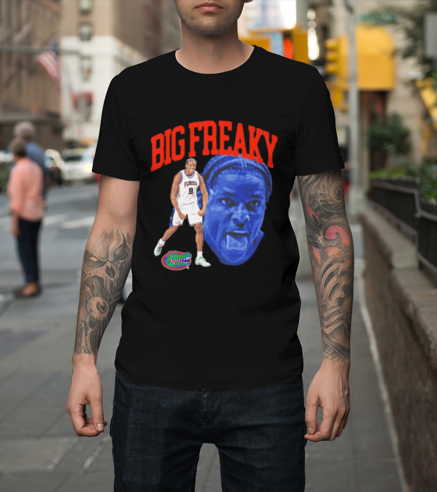 Florida Gators Rueben Chinyelu Big Freaky NBA Player Action T-Shirt