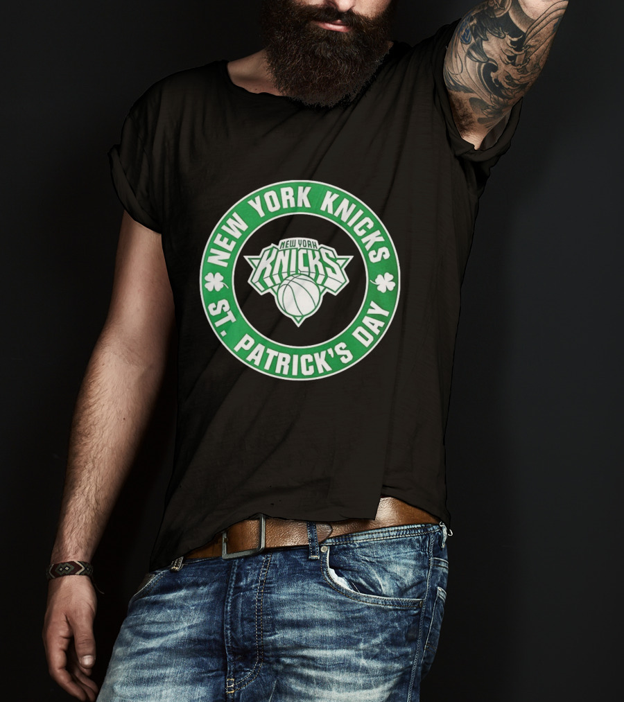 Shamrock Green New York Knicks St Patrick's Day Basketball Celebration T-Shirt