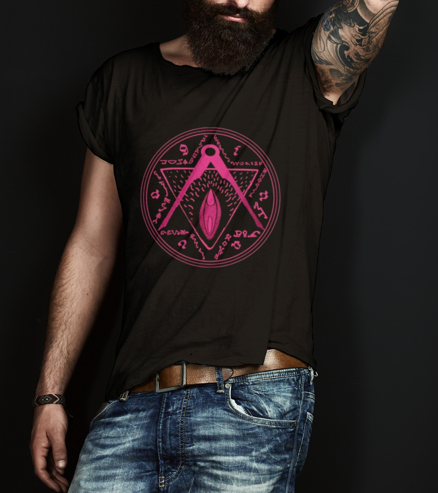 Vaginal Talisman Pink Symbol Mystic Circle T-Shirt