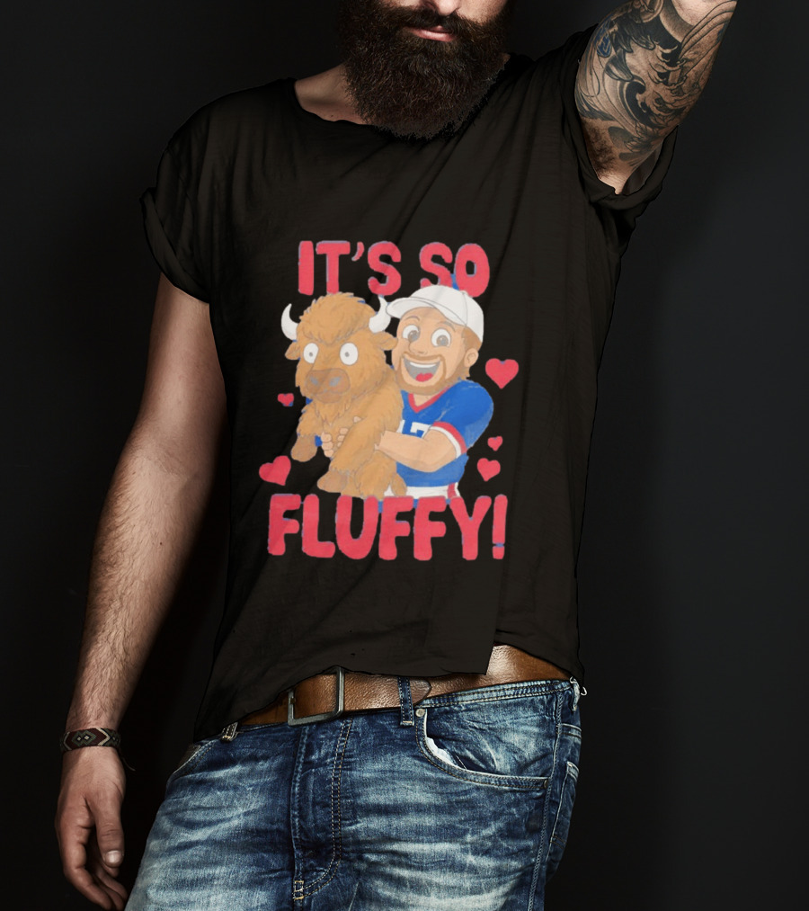 It's So Fluffy Josh Allen Buffalo Bills Cartoon Hearts T-Shirt