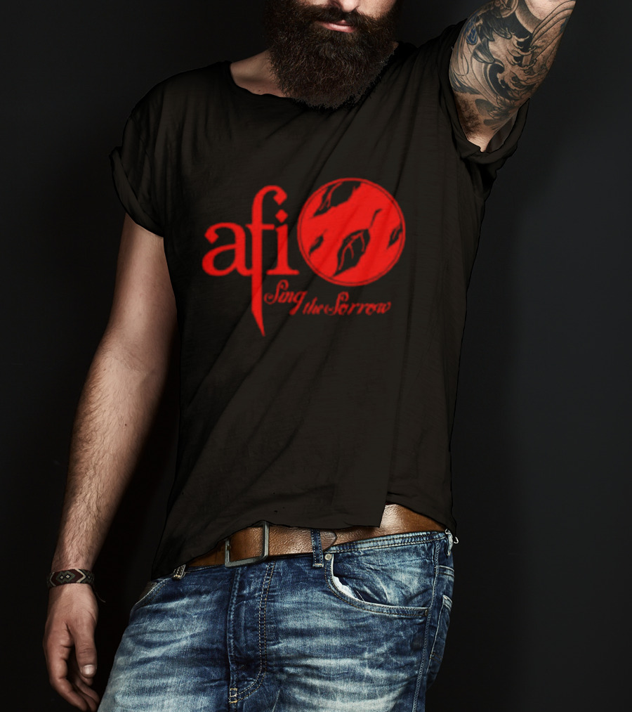 AFI Sing The Sorrow Red Logo And Globe T-Shirt