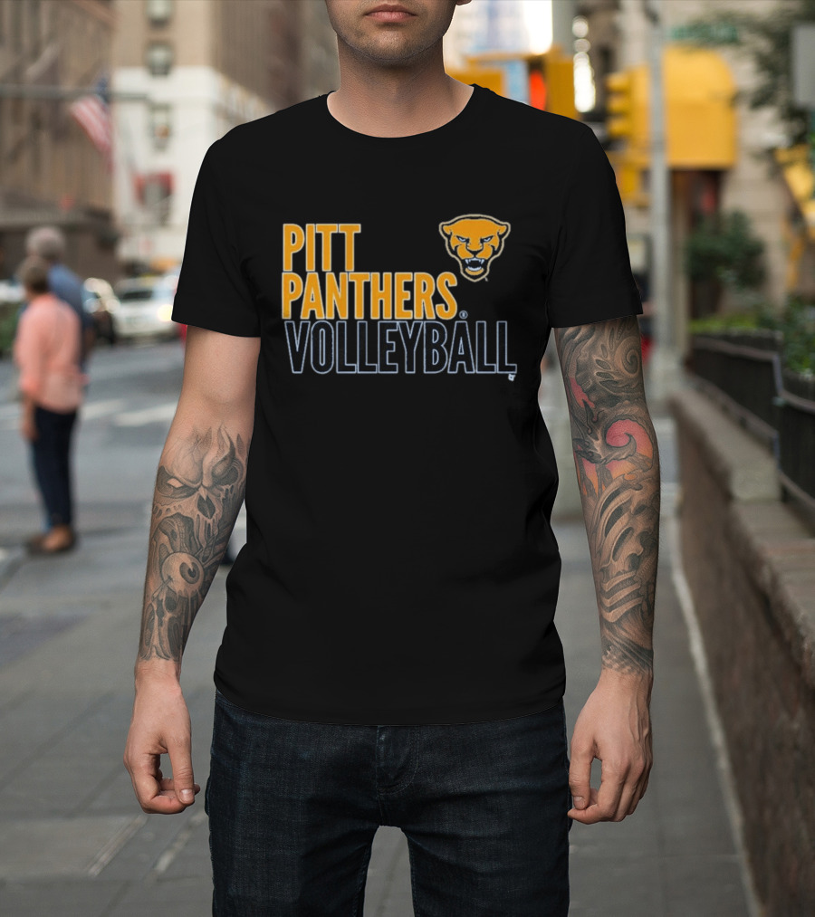 Pitt Panthers Volleyball Team Spirit Panther Head T-Shirt