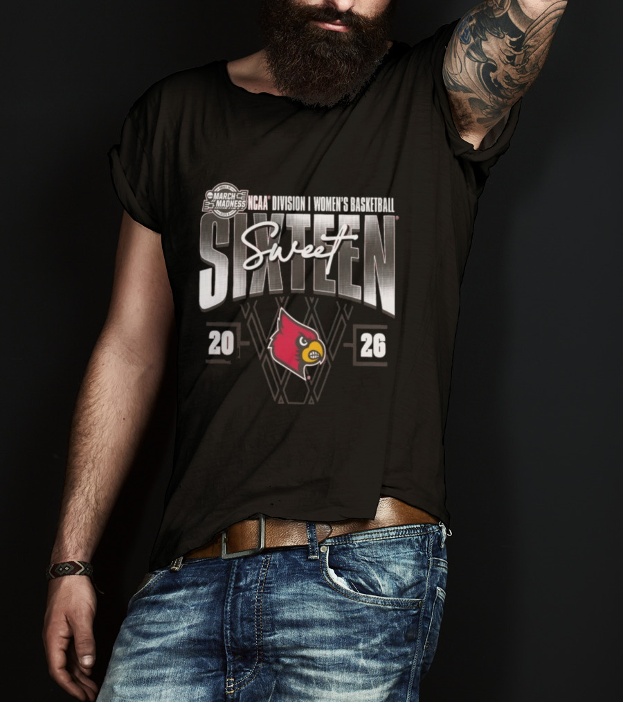 Louisville Cardinals 2026 NCAA Women's Basketball March Madness Sweet Sixteen T-Shirt