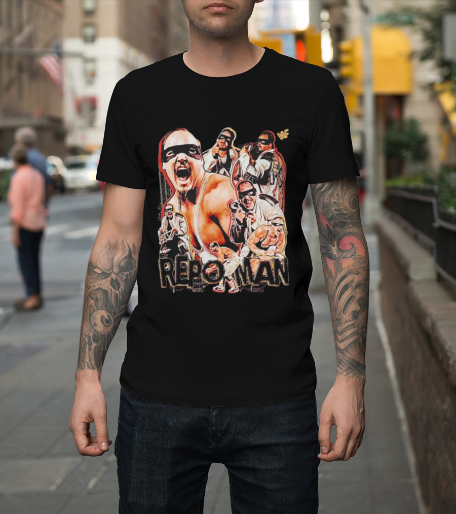 Repo Man Barry Darsow WWF Wrestler Collage T-Shirt