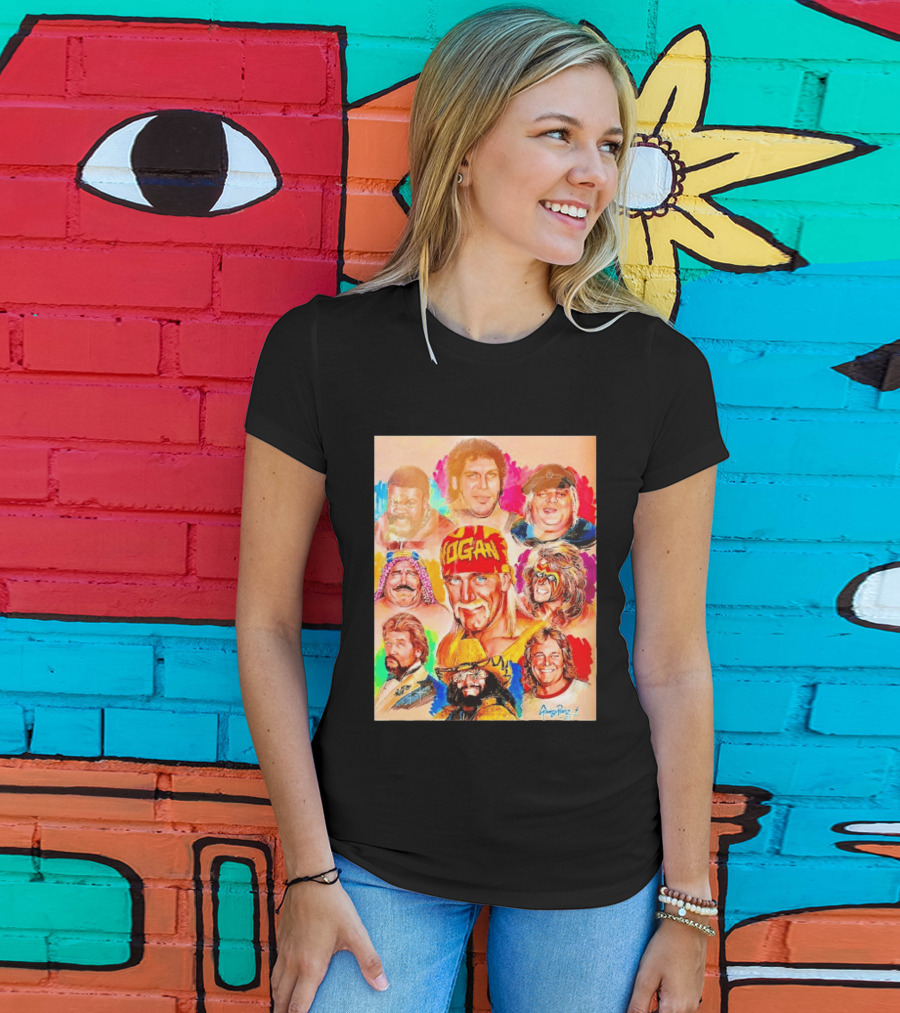 WWF Legends Hulk Hogan Andre The Giant Randy Savage Ultimate Warrior T-Shirt