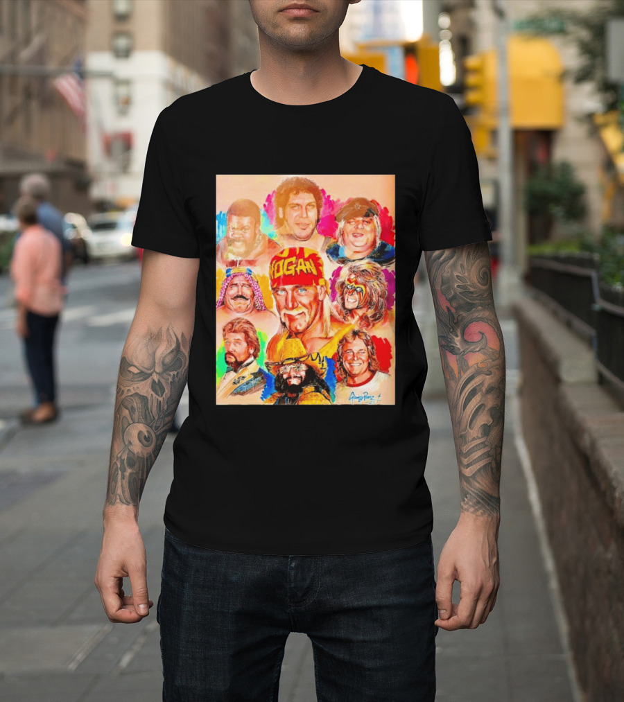 WWF Legends Hulk Hogan Andre The Giant Randy Savage Ultimate Warrior T-Shirt