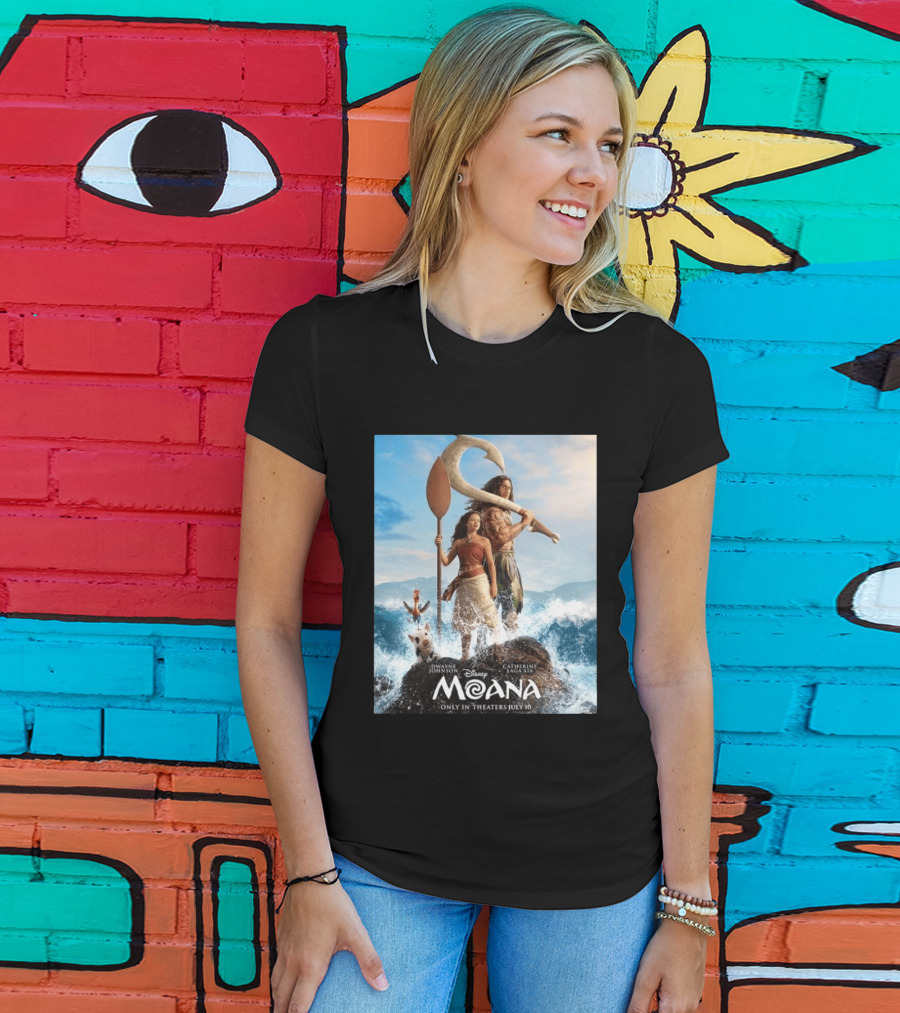 Dwayne Johnson And Catherine Laga'aia In Disney's Moana Live Action July 10 T-Shirt