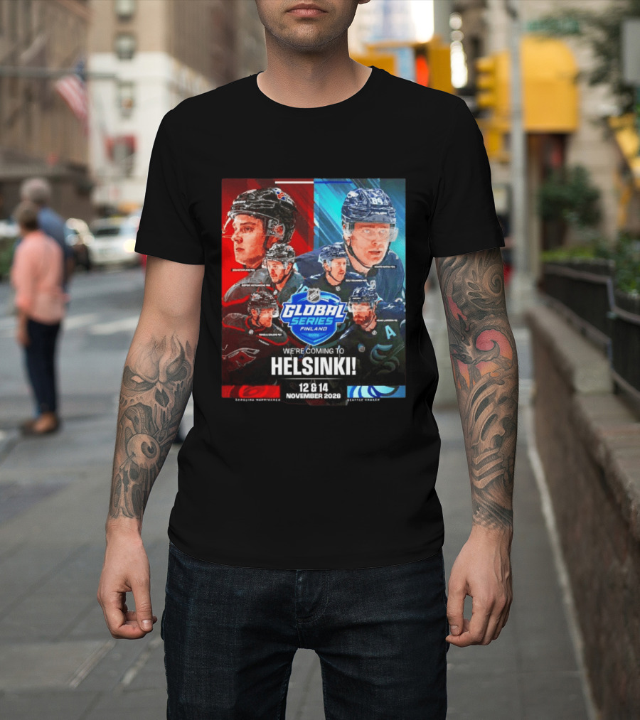 NHL Global Series Finland 2026 Helsinki Carolina Hurricanes Vs Seattle Kraken November 12 14 T-Shirt