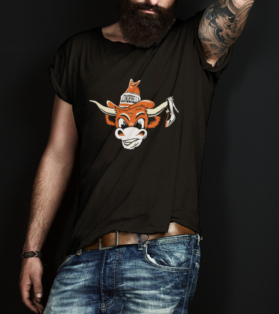 Texas Longhorns Cinderella Cowboy Hat High Heel T-Shirt
