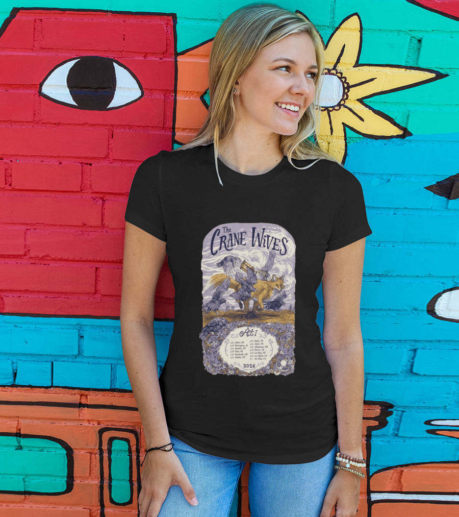 The Crane Wives Act I Tour 2026 Fox And Birds Concert T-Shirt