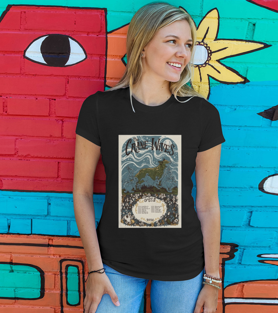 The Crane Wives Act III Concert Tour August 2026 Moonlit Forest Animals T-Shirt