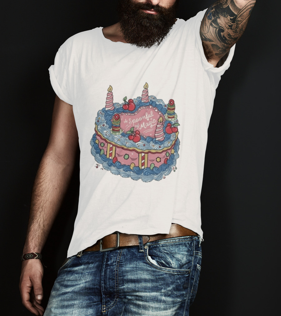 The Lost Bros A Spoonful Of Magic Birthday Cake Candles Cherries T-Shirt
