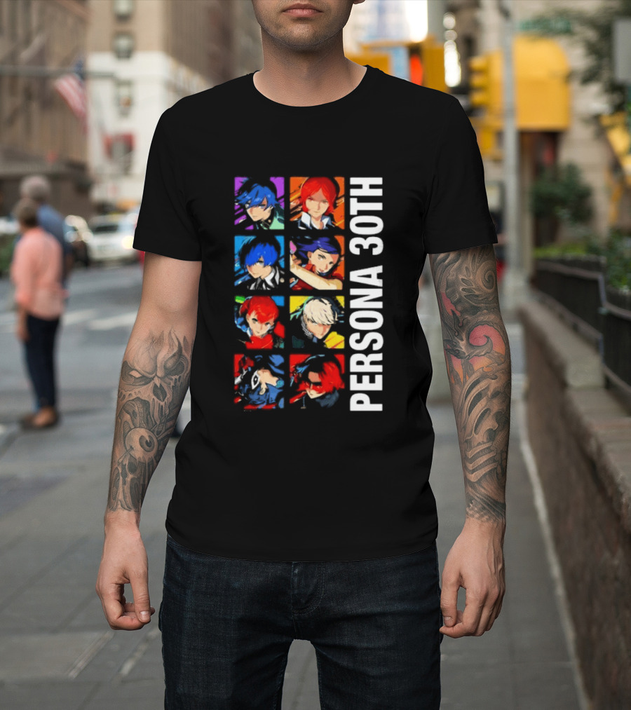 Atlus Persona 30th Anniversary Protagonist Series Legacy Stack T-Shirt