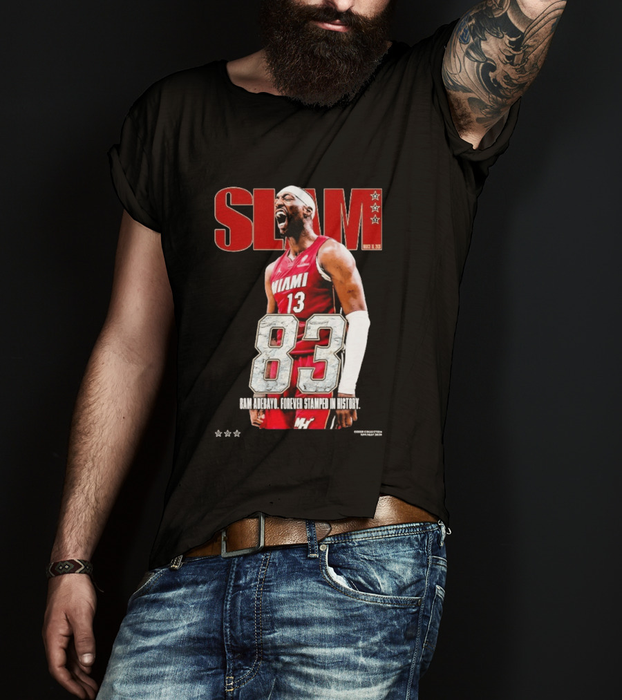 Slam March 2023 Bam Adebayo Miami 83 Points Forever Stamped In History T-Shirt