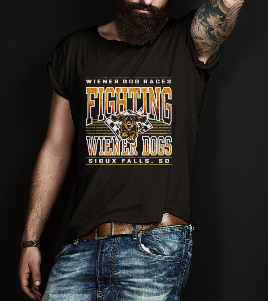 Wiener Dog Races Fighting Wiener Dogs Sioux Falls SD T-Shirt