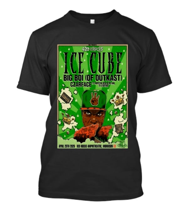 420 On The Rocks Ice Cube Big Boi Czarface Red Rocks Apr 20 2026 T-Shirt