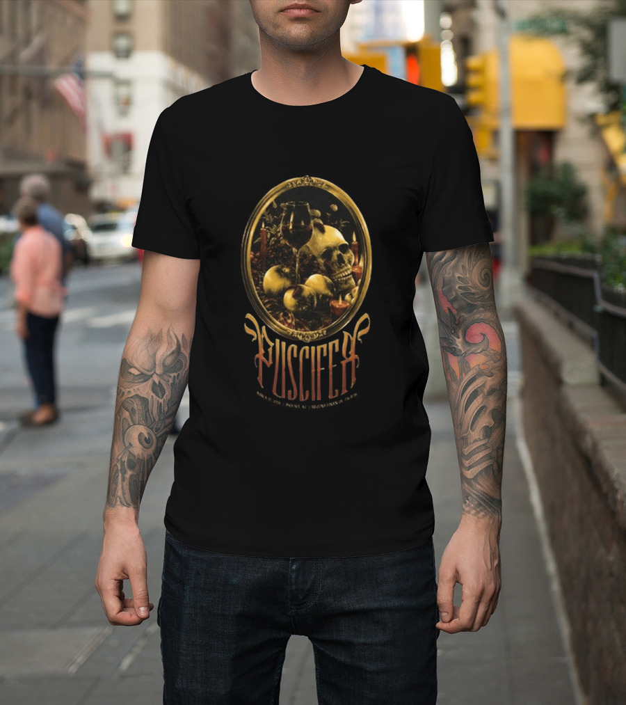 Puscifer Skull Wine Glass Apples Phoenix AZ March 21 2026 T-Shirt