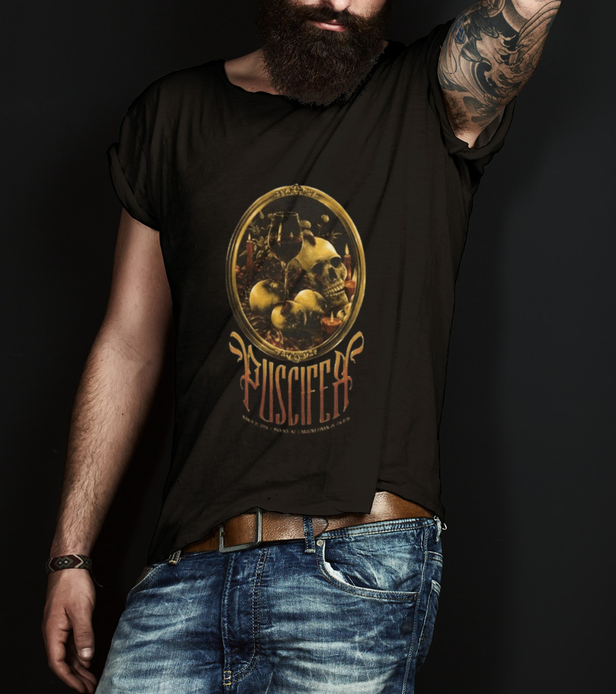 Puscifer Skull Wine Glass Apples Phoenix AZ March 21 2026 T-Shirt