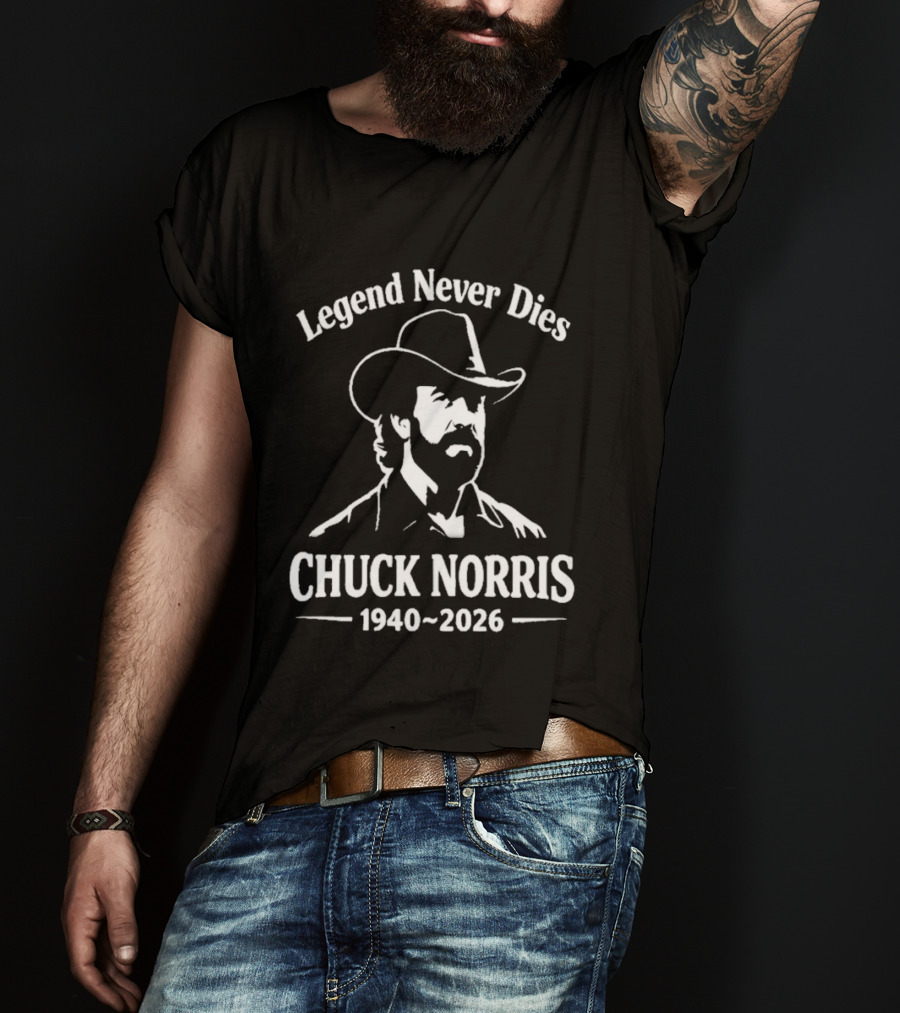 Legend Never Dies Chuck Norris 1940 2026 Cowboy Hat T-Shirt