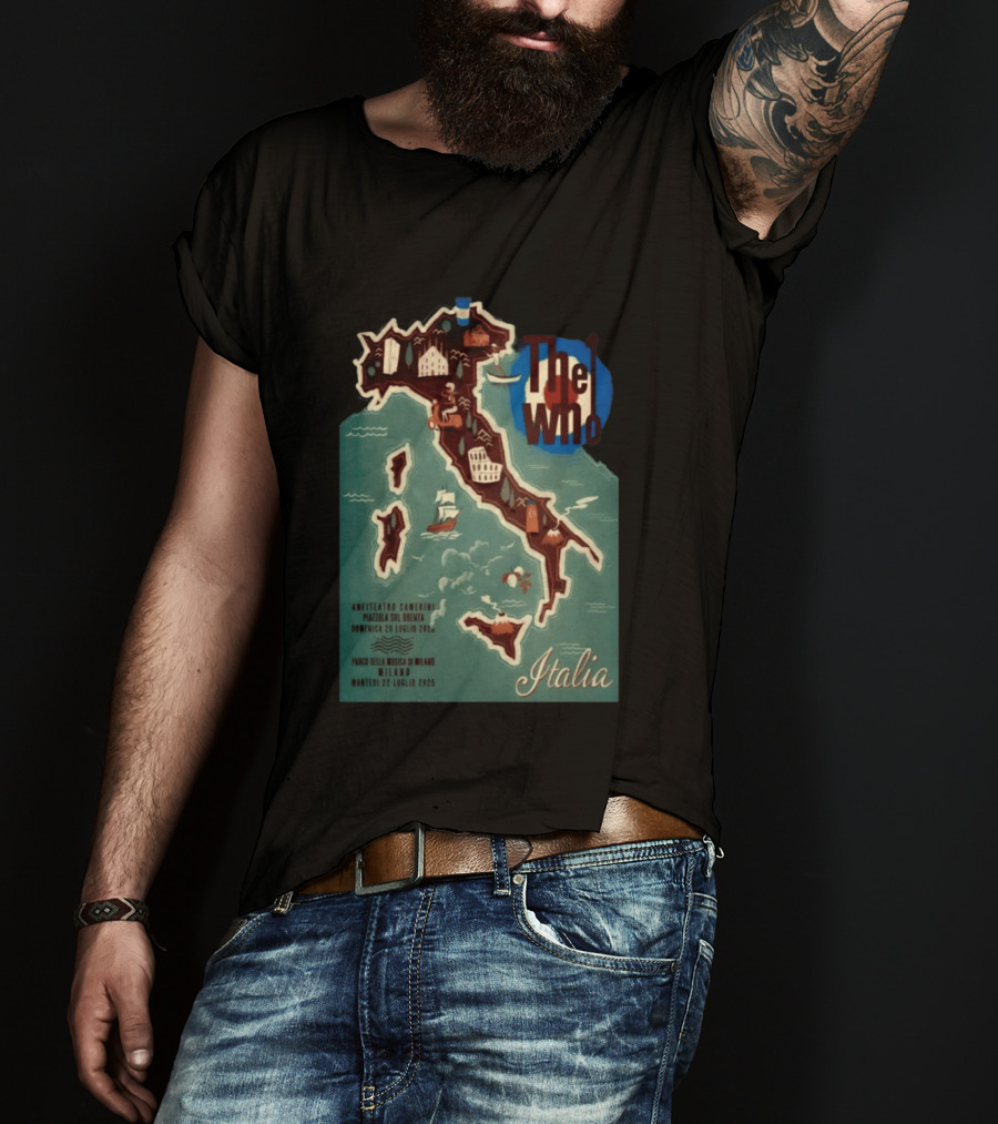 The Who Italia Tour 2026 Anfiteatro Camerini Padova Sul Brenta Parco Della Musica Milano T-Shirt