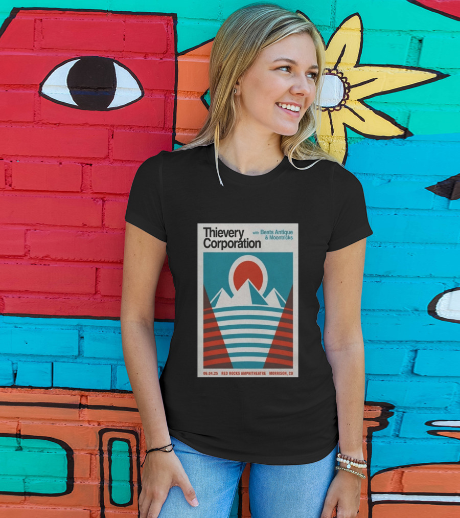 Thievery Corporation Red Rocks Amphitheatre 06 04 25 With Beats Antique Moontricks Morrison CO T-Shirt