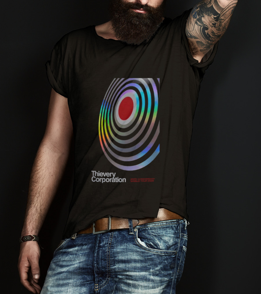 Thievery Corporation 30th Anniversary World Tour 2026 Target Rings T-Shirt
