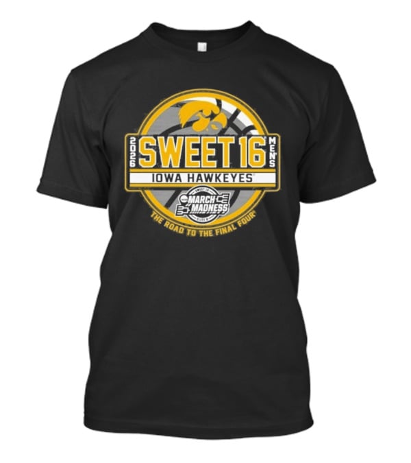 Iowa Hawkeyes 2026 Sweet 16 Road To The Final Four T-Shirt