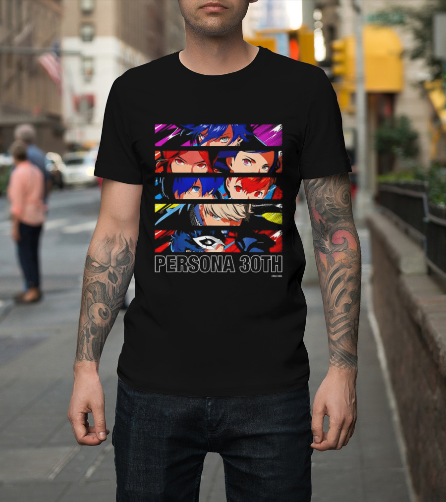 Atlus Persona 30th Protagonist Series Hero Line Up Anniversary Celebration T-Shirt