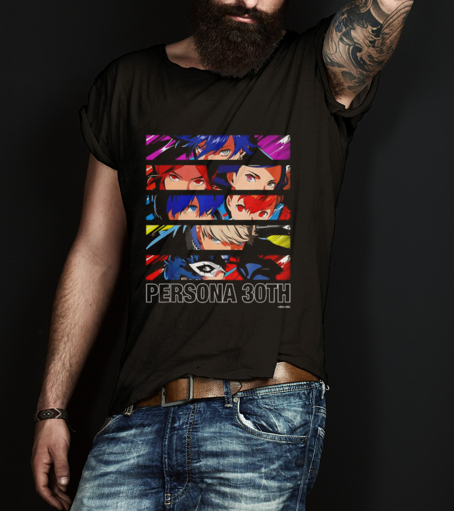 Atlus Persona 30th Protagonist Series Hero Line Up Anniversary Celebration T-Shirt