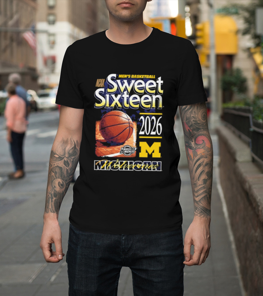 Michigan Wolverines Sweet Sixteen 2026 Basketball NCAA Bound T-Shirt