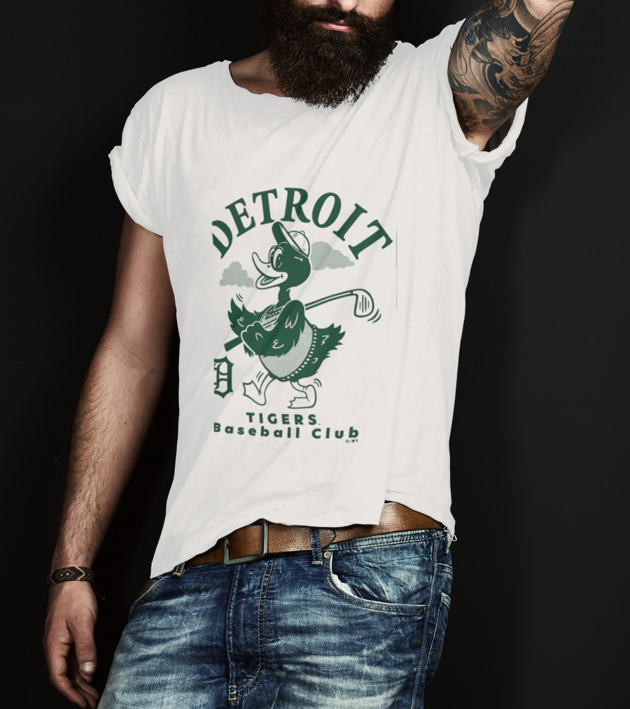 Detroit Tigers Baseball Club Duck Walking T-Shirt