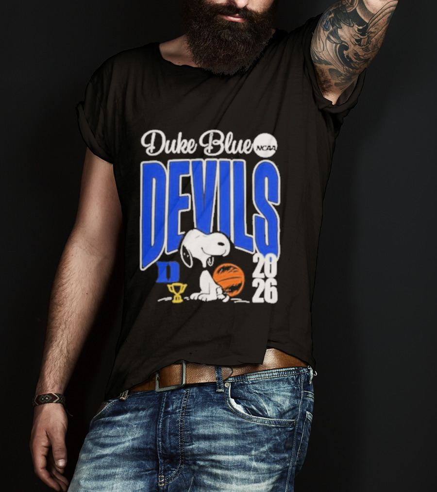 Duke Blue Devils Snoopy Basketball 2026 NCAA Champions T-Shirt