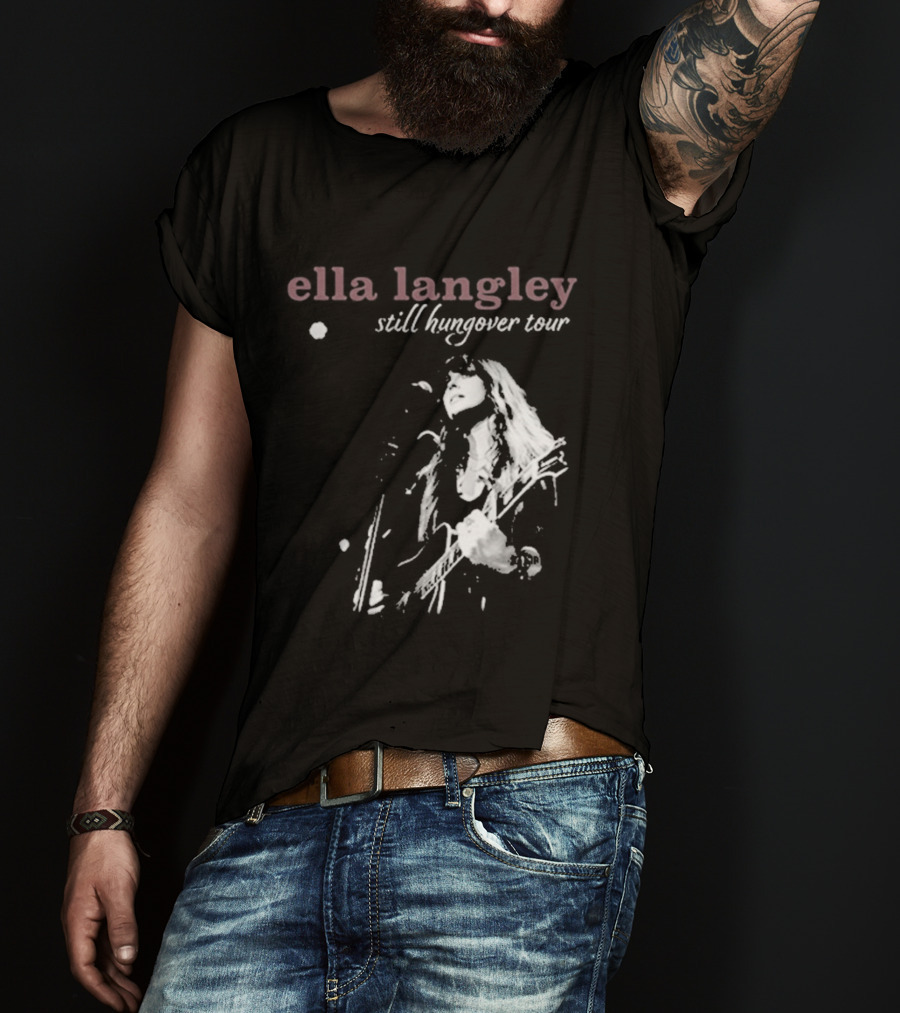 Ella Langley Still Hungover Tour Pink Textual T-Shirt
