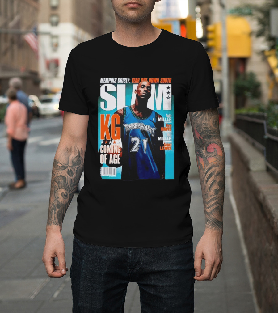 Slam Kevin Garnett Timberwolves Memphis Grisly Year One Down South KG Coming Of Age T-Shirt