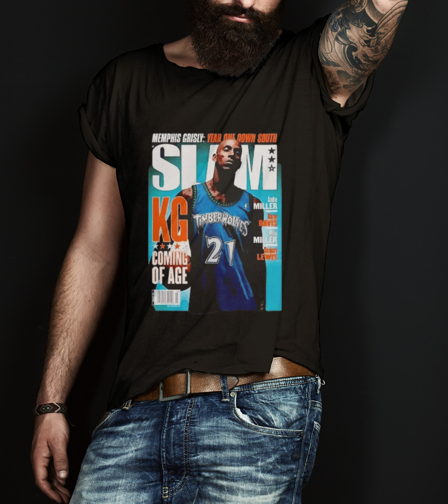 Slam Kevin Garnett Timberwolves Memphis Grisly Year One Down South KG Coming Of Age T-Shirt